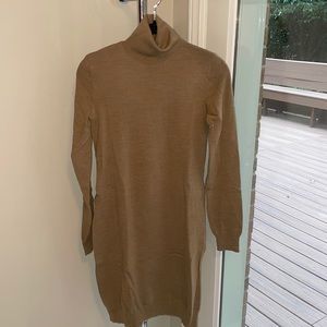 Ralph Lauren camel colored turtleneck sweater dress. Size S.